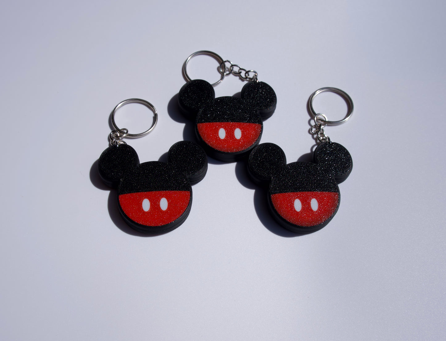Custom 3D Printed Mickey & Minnie-inspired AirTag Keychains