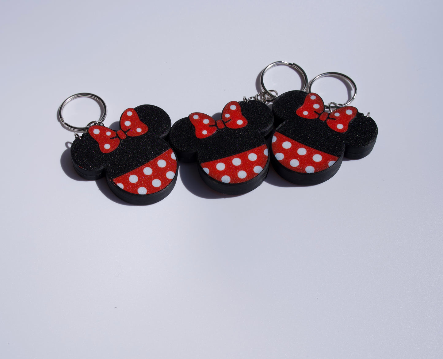 Custom 3D Printed Mickey & Minnie-inspired AirTag Keychains