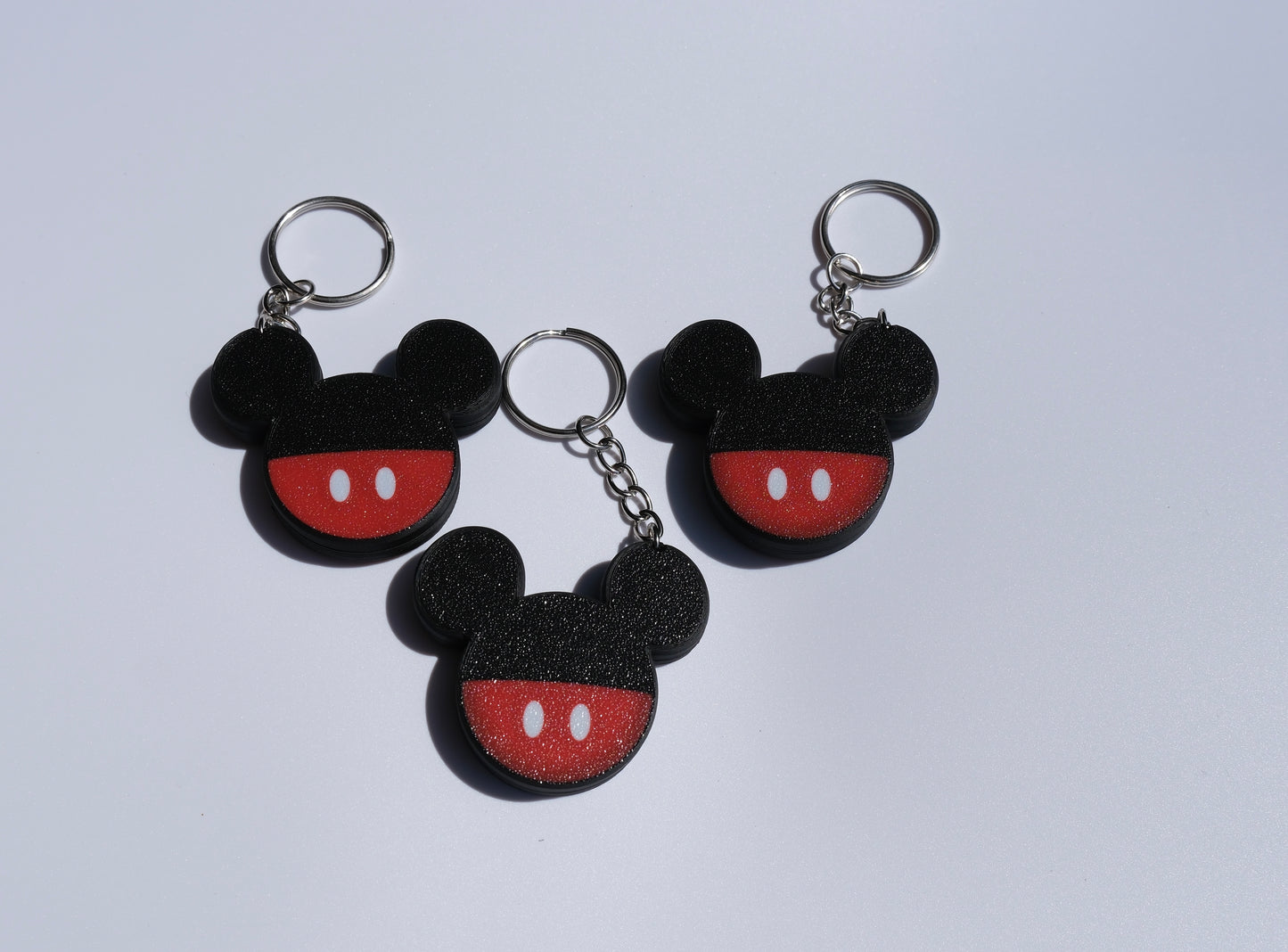 Custom 3D Printed Mickey & Minnie-inspired AirTag Keychains