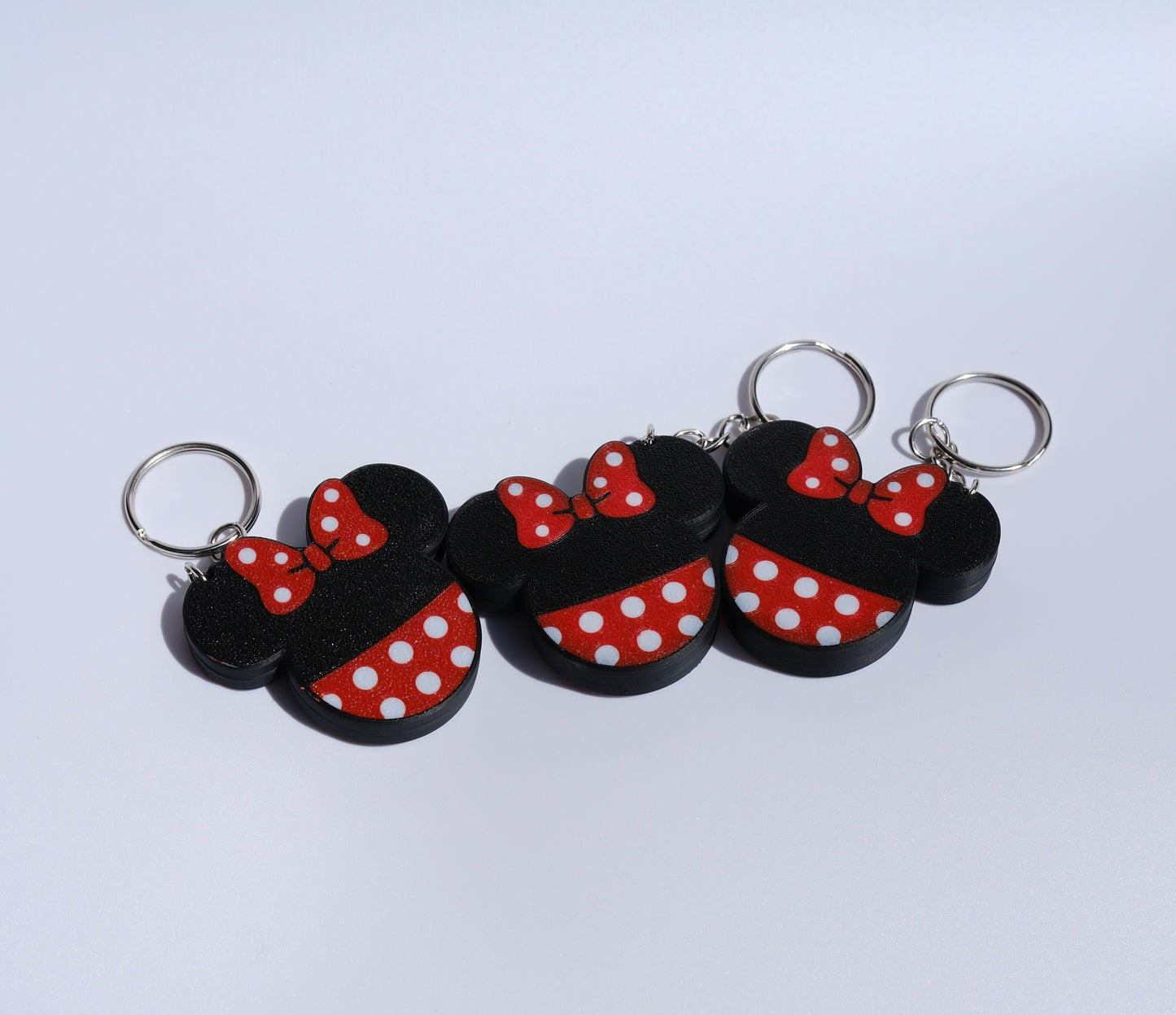 Custom 3D Printed Mickey & Minnie-inspired AirTag Keychains