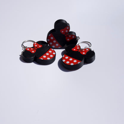 Custom 3D Printed Mickey & Minnie-inspired AirTag Keychains